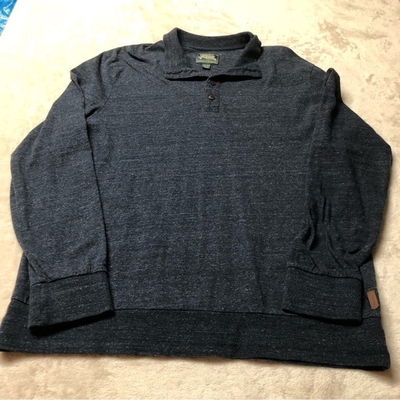 Roots Navy Heather Long Sleeve Pull Over Size XXL - Picture 4 of 11